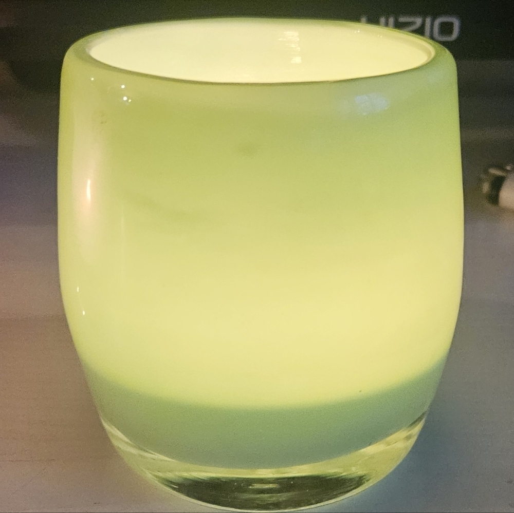 Glassybaby Candle Hand Blown Votive Candle Holder Mint Green Excellent Condition